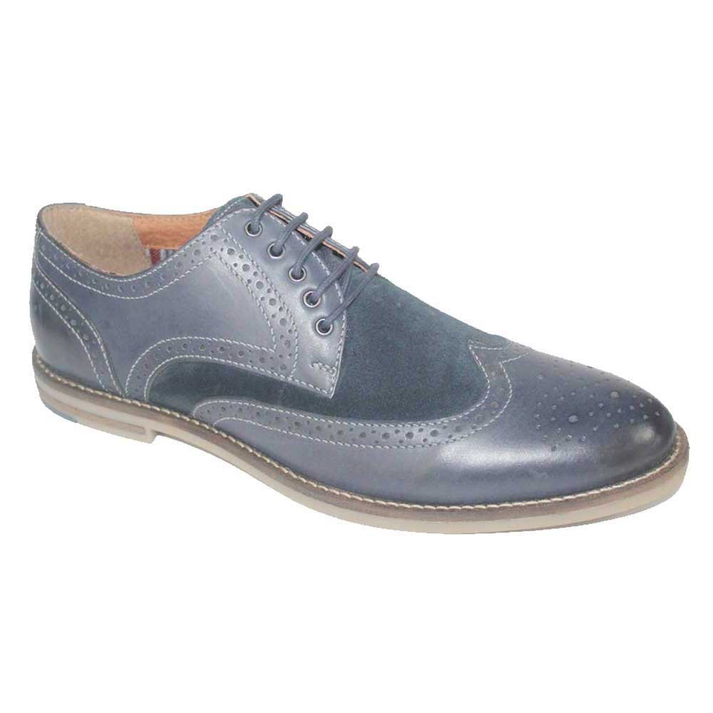 Men's Lace Up Flats Gray Color Casual Shoes - Size 6