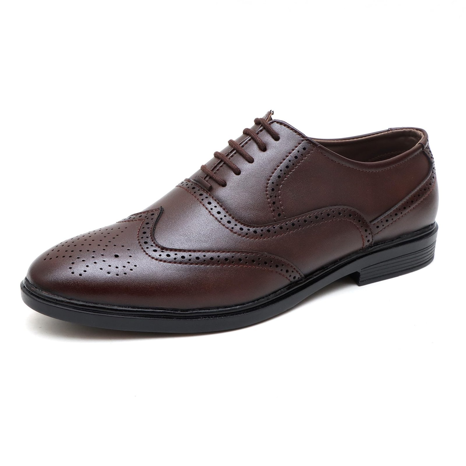 Brown Leather Laceup Formal Shoes for Men - 12 UK
